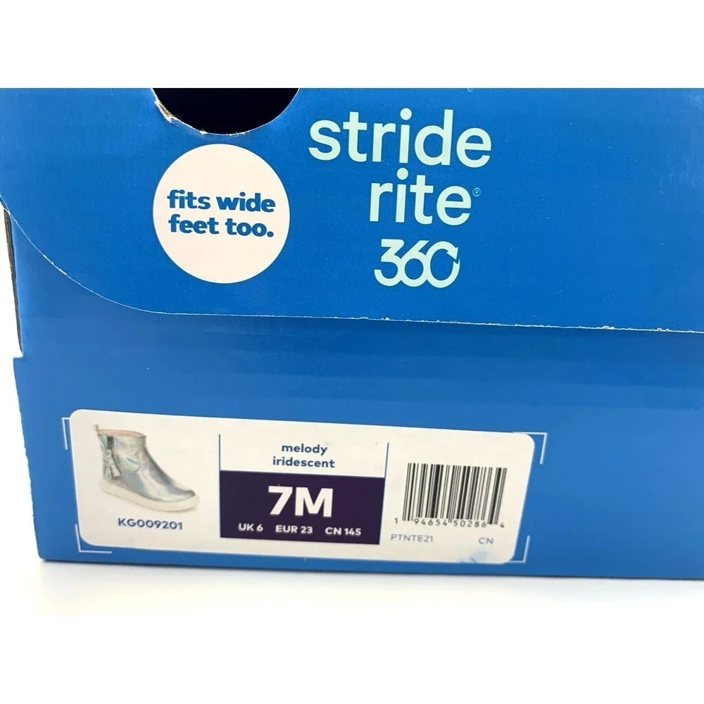 Stride Rite Melody Boots Kids Silver‎ Iridescent KG009201 Size 7M